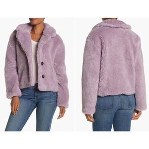 Avec Les Filles cropped faux fur coat size M